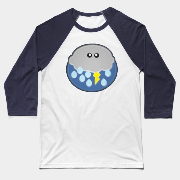 Little Storm Cloud Baseball T-Shirt by Patchwork Bird